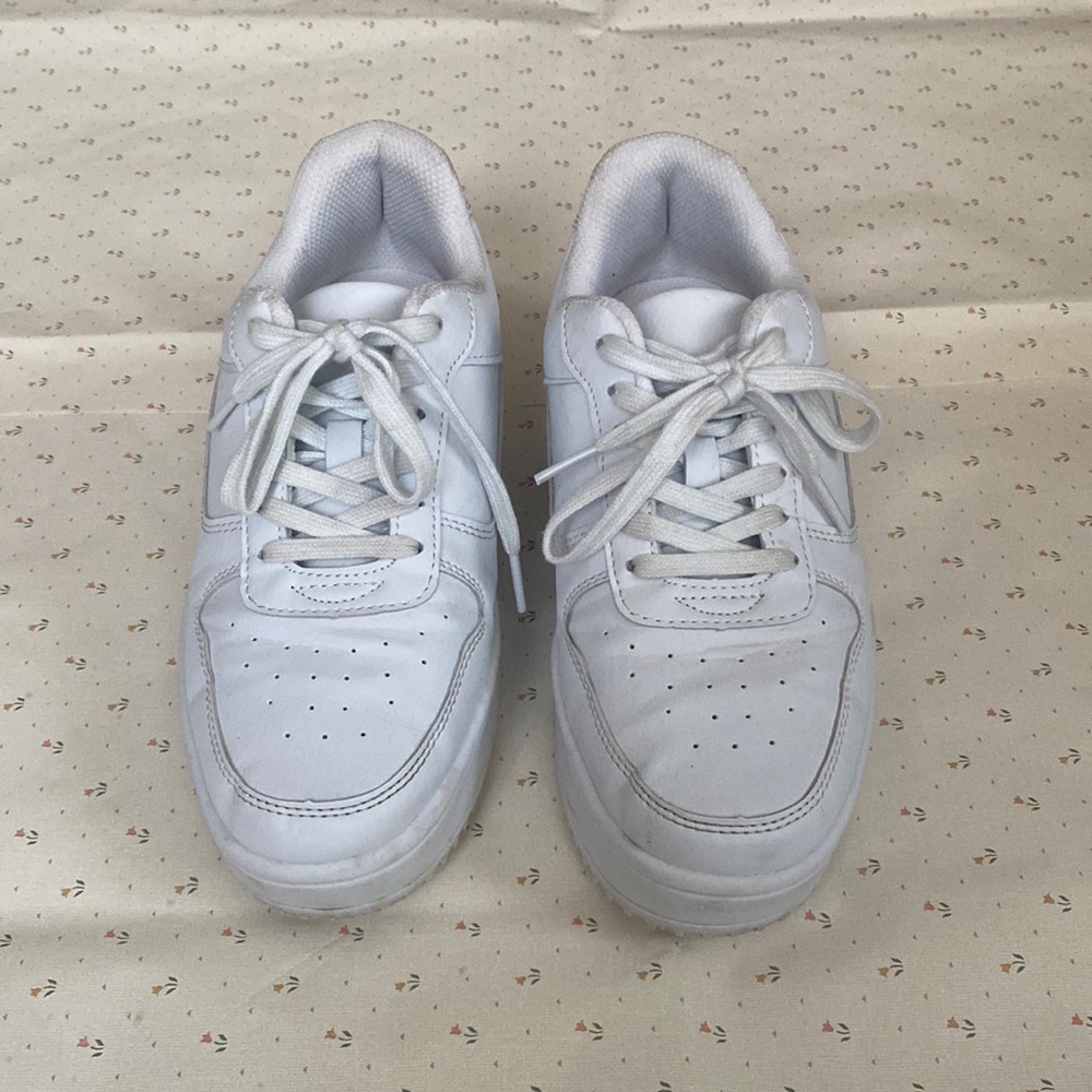 Platform white sneakers